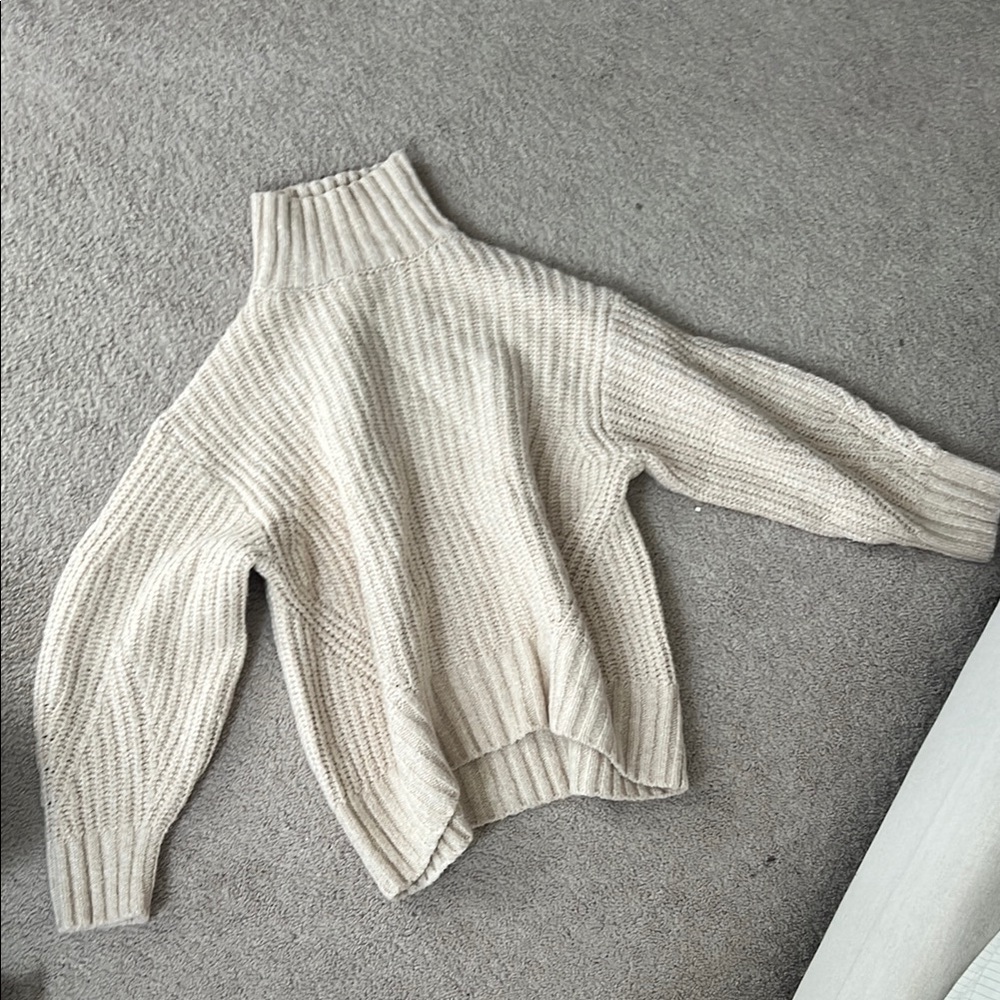 Cozy Cream Turtleneck Sweater Anthropologie